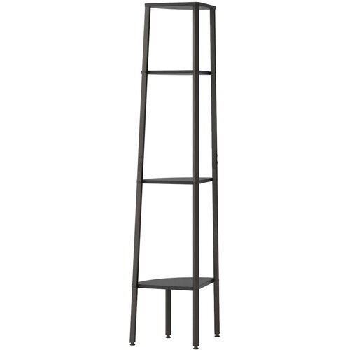  Kutna polica s 4 razine crna 45,5 x 31,5 x 150 cm Slike