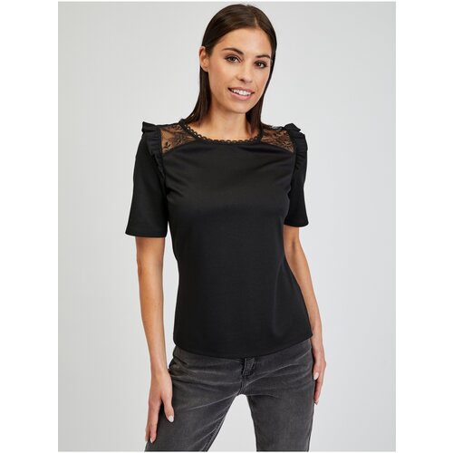 Orsay Black Women&amp;#039;s T-Shirt with Neckline - Women Slike