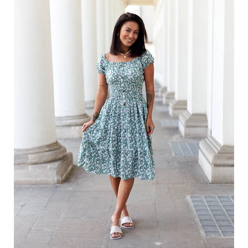 Gemre Green floral dress Carita Slike