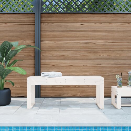 The Living Store Vrtna klop bela 109x44x45 cm trdna borovina - Vrtna Klop, (21461712) Slike