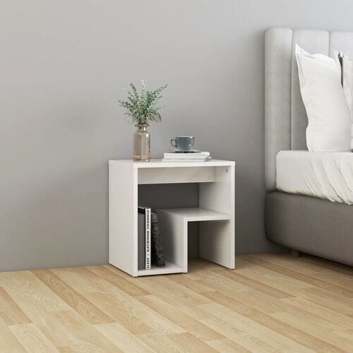 The Living Store Nočna omarica visok sijaj bela 40x30x40 cm iverna plo&amp;scaron;ča - Nočna Omarica, (21432124) Slike
