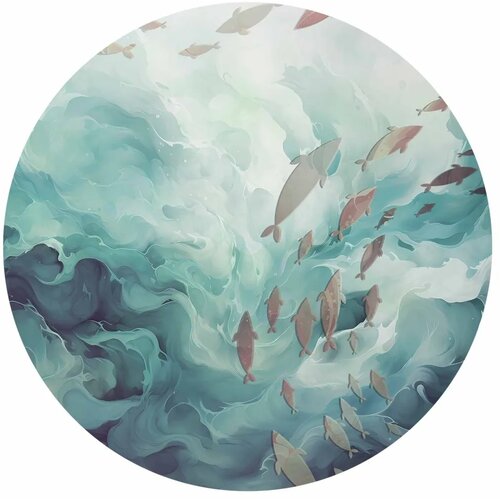  Okrugla fototapeta - Fish in the ocean 230x230 Cene