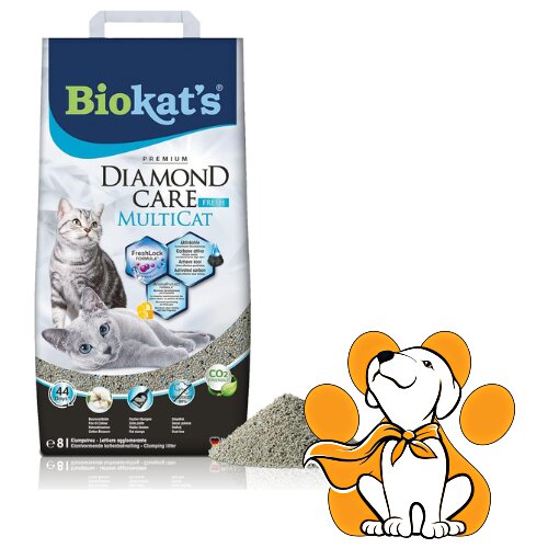 Biokats Diamond Care Multicat Fresh 8l, Grudvajući Pesak Od Prirodne Gline Cene