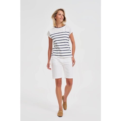 Marisse Cotton Shorts With A Belt, White Cijene
