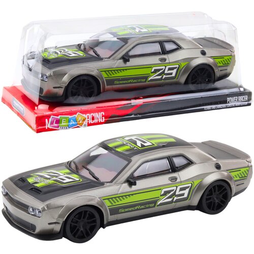 Sportski auto za igru s pogonom na stražnje kotače Glossy - 28 cm - srebrno/zeleni Slike