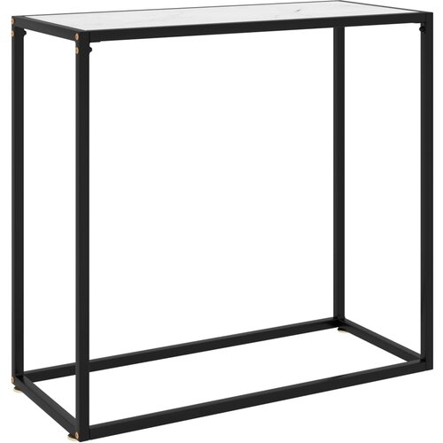 Maison Chic konzolna miza - miza ob steni bela 80x35x75 cm kaljeno steklo, (21786290) Slike