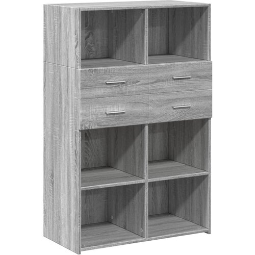 Maison Chic Visoka omara - Komoda - Predalnik siva sonoma 80x42,5x124 cm inženirski les, (21719442) Slike