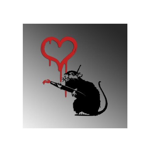 Wallxpert Zidna dekoracija Banksy Metal 08, 60x70 cm, 1,5 mm, Bijela Slike