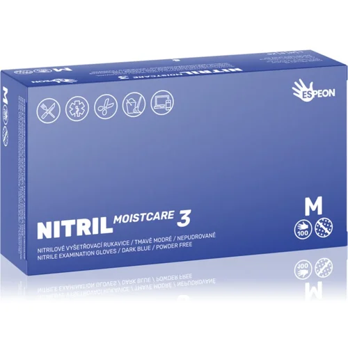 Espeon Nitril Moistcare3 Dark Blue rokavice iz nitrila brez pudra z vlažilnim učinkom velikost M 2x50 kos