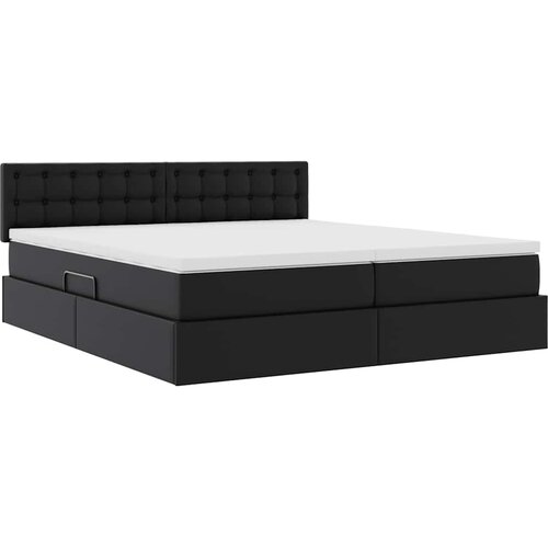  Krevet s od storage s uzglavljem Crna 180 x 200 cm Lažna koža Slike