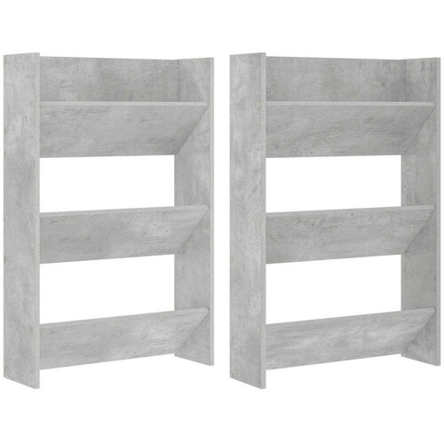  Zidni ormarići za cipele 2 kom boja betona 60x18x90 cm drveni Slike