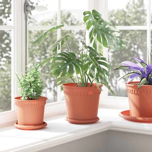  Okrugla saksija za cveće 24 pcs Crvena cigla &amp;Oslash; 19 x 16 cm - Crvena cigla &amp;Oslash; 19 x 16 5 cm 24 Slike