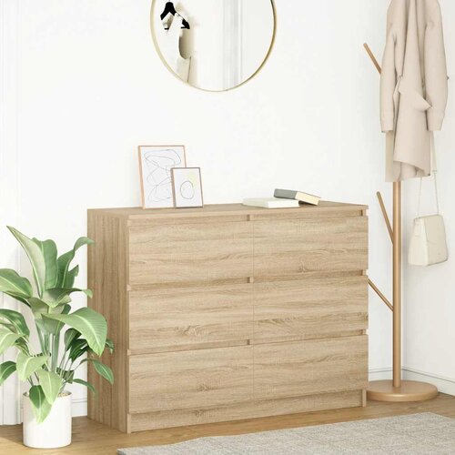 vidaXL Komoda sonoma hrast 100x35x76 cm inženirski les Cene
