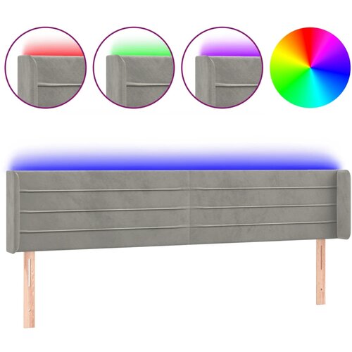  LED uzglavlje svjetlosivo 203x16x78/88 cm bar&amp;scaron;unasto Slike