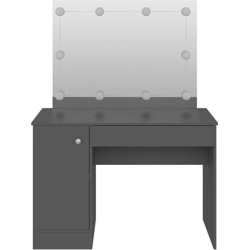  Stolić za &amp;scaron;minkanje s LED svjetlima 110 x 55 x 145 cm MDF sivi Slike