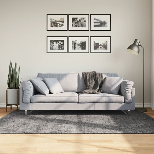 vidaXL Preproga s kratkimi vlakni mehka pralna antracitna 140x200 cm Cene