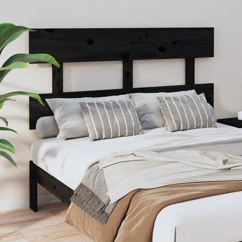  Uzglavlje za krevet crno 124 x 3 x 81 cm od masivne borovine Cijene