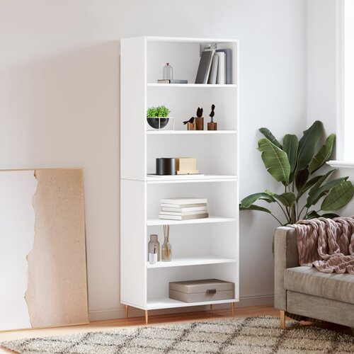  The Living Store Visoka komoda bela 69,5x32,5x180 cm inženirski les - Visoka Omarica, (21441919) Slike