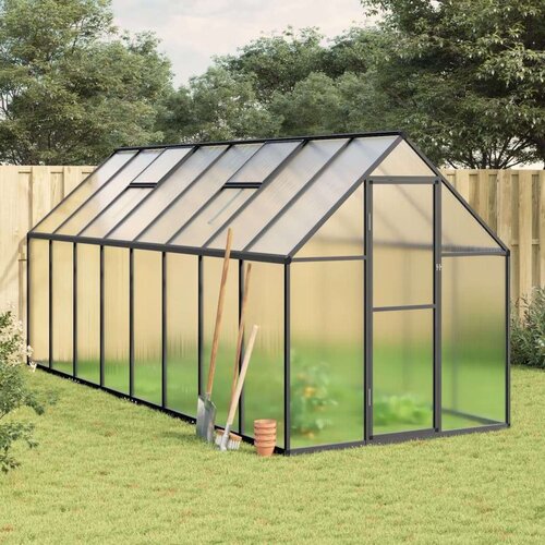  Staklenik s okvirom antracit 445 x 169 x 195 cm aluminijski Slike