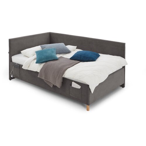 Meise M&amp;ouml;bel Antracitno sivi kutni dječji krevet s prostorom za odlaganje 120x200 cm Cool &amp;ndash; Slike