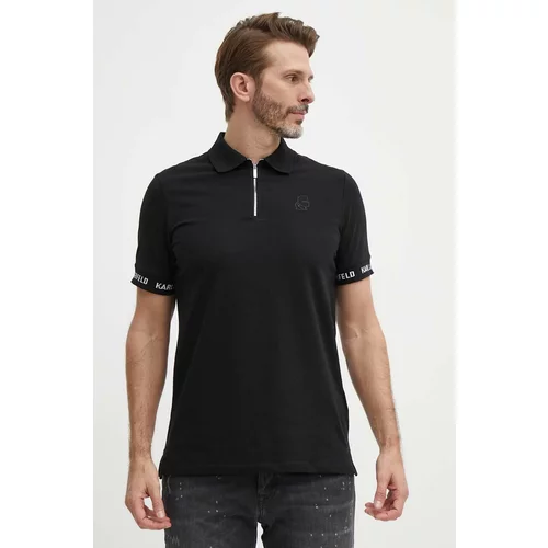 Karl Lagerfeld Polo majica za muškarce, boja: crna, s tiskom, 542221.745018