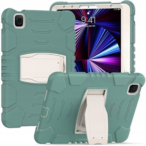 NIKCORP Ovitek za Samsung Galaxy Tab A7 Lite 8.7, oklepen, tridelna konstrukcija, vgrajeno stojalo, silikon in plastika, zelen, (5000139201) Cene