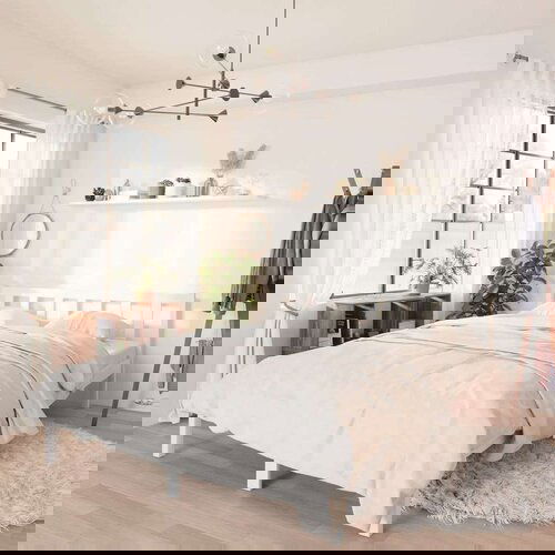 VidaXL Okvir za krevet od masivne borovine bijeli 150 x 200 cm UK King Slike