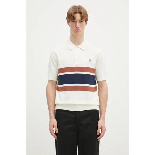 Fred Perry Pamučni pulover za mu&amp;scaron;karce, boja: bež, lagani, K9709.760 Slike