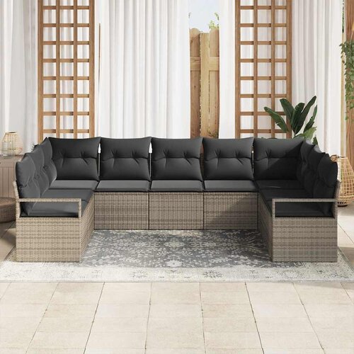  Set sofe s jastukom 9 pcs Siva poliratan Slike