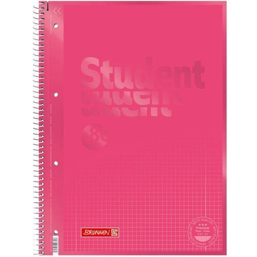 Blok KOLEGIJ A4 KARO 80L PERFORACIJA PLUS 4RUPE COLOR CODE BRUNNEN 10-67928 125 ROZA Slike