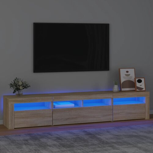 TV ormarić s LED svjetlima boja hrasta sonome 210x35x40 cm Cene