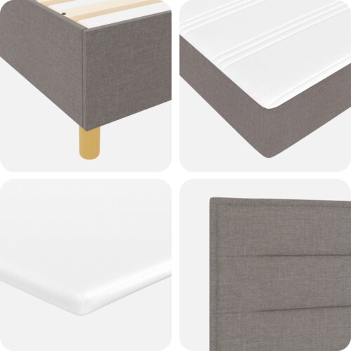 Box Springski Krevet s Madracem Taupe 80x200 cm Tkanina Slike