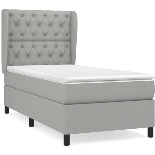 VidaXL Box spring postelja z vzmetnico svetlo siva 80x200 cm blago, (20791504) Slike