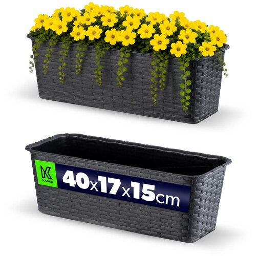 KADAX Balkonski lonec 40 cm Cvetlični lonec za balkon antracit, (5000352925) Cene