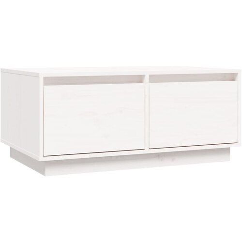 Maison Chic Klubska mizica - kavna mizica - Nizka mizica bela 80x50x35 cm trdna borovina, (21755302) Cene