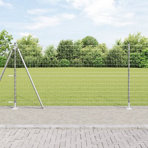 vidaXL Evropska ograja z 7 flan&scaron;astimi stebri 1,2x10 m Cinkano jeklo Cene