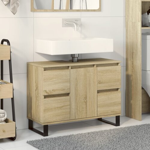 vidaXL kopalniška omarica sonoma hrast 80x33x60 cm inženirski les Cene