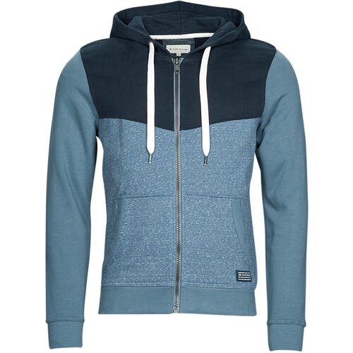 Tom Tailor Puloverji COLORBLOCK ZIPPER Modra Slike
