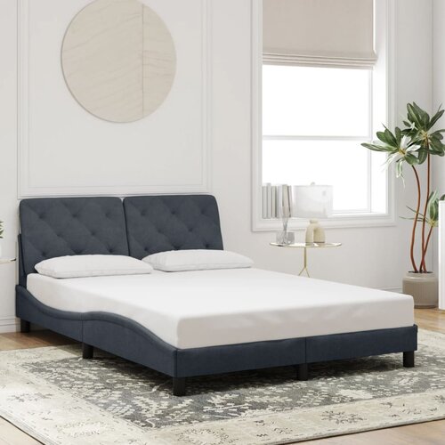 Furnova Posteljni okvir brez vzmetnice temno siv 140x200 cm žamet, (21934227) Slike