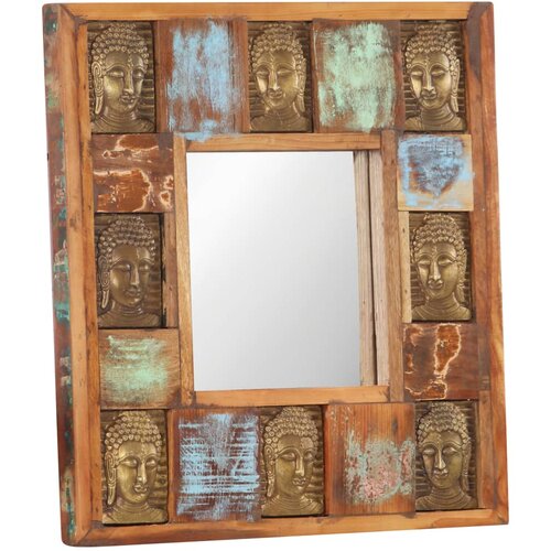  Ogledalo s likom Buddhe 50 x 50 cm od masivnog obnovljenog drva Slike