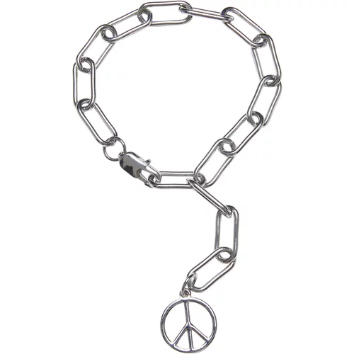 Urban Classics Accessoires Y Chain Peace Pendant Bracelet silver