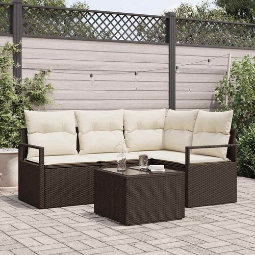  Set sofe 5 kom. Smeđa i krem poliratan 177 x 122 x 85 cm Cene