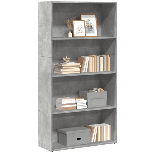 VidaXL Regal za knjige siva boja betona 80x30x152 cm konstruirano drvo Slike