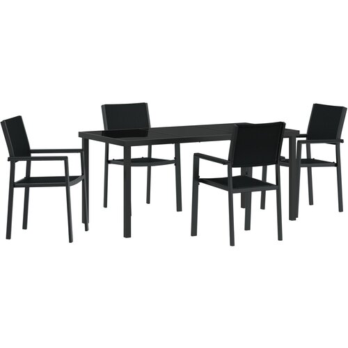 VidaXL set od 4 komada vrtnih stolica Crni poli rattan Slike
