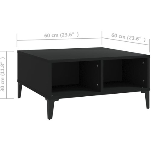  Stolić za kavu crni 60 x 60 x 30 cm od iverice Slike