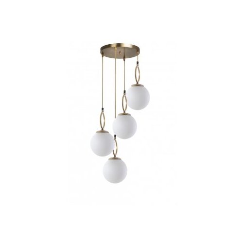 Opviq Visilica MARINO, bijela, metal/ staklo, promjer 30 cm, visina 70 cm, E27 60 W, Morino 4 L&amp;uuml; Tepsili Beyaz Camlı Eskitme Sarkıt Slike