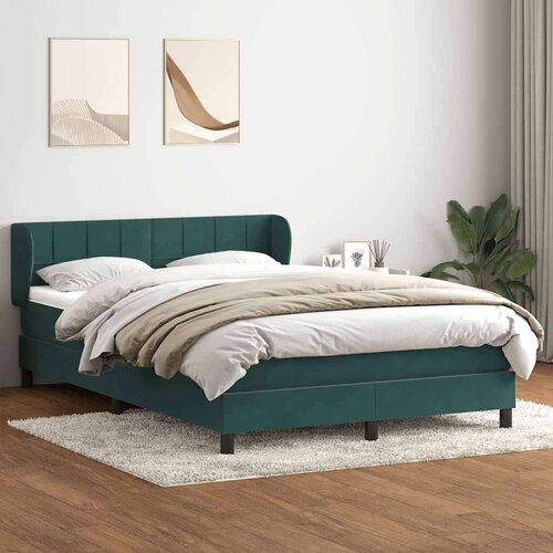 Box Spring krevet s madracem tamno zeleni 160x220 cm baršun Cene