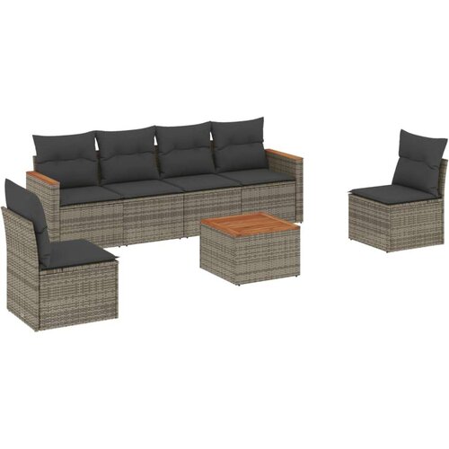 VidaXL 7-dijelni set vrtnih sofa sivi od poliratana Slike