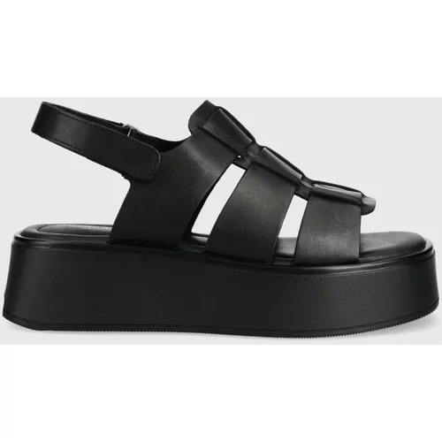 Vagabond Kožne sandale Courtney za žene, boja: crna, s platformom