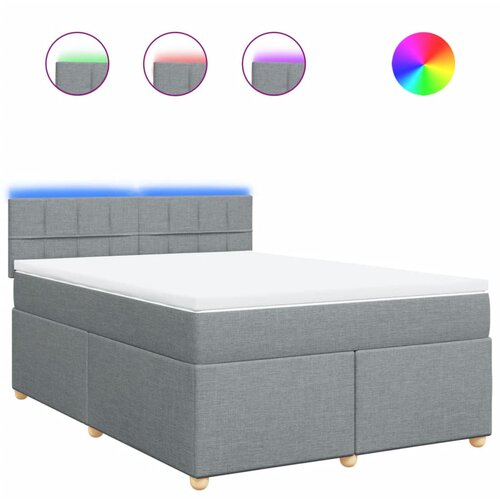 Maison Chic Box spring postelja - Vzmetna postelja z vzmetnico svetlo siva 160x200 cm žamet SL11951, (21895904) Cene